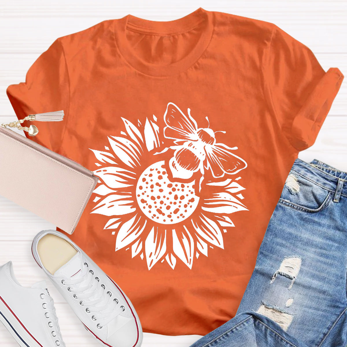 Bee Kind Sunflower Teacher T-Shirt