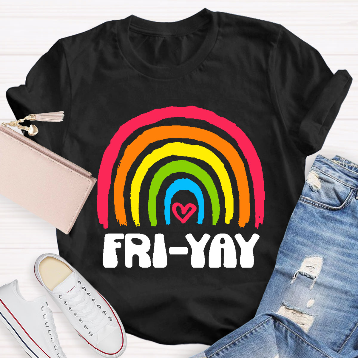 Friyay Rainbow Teacher T-Shirt