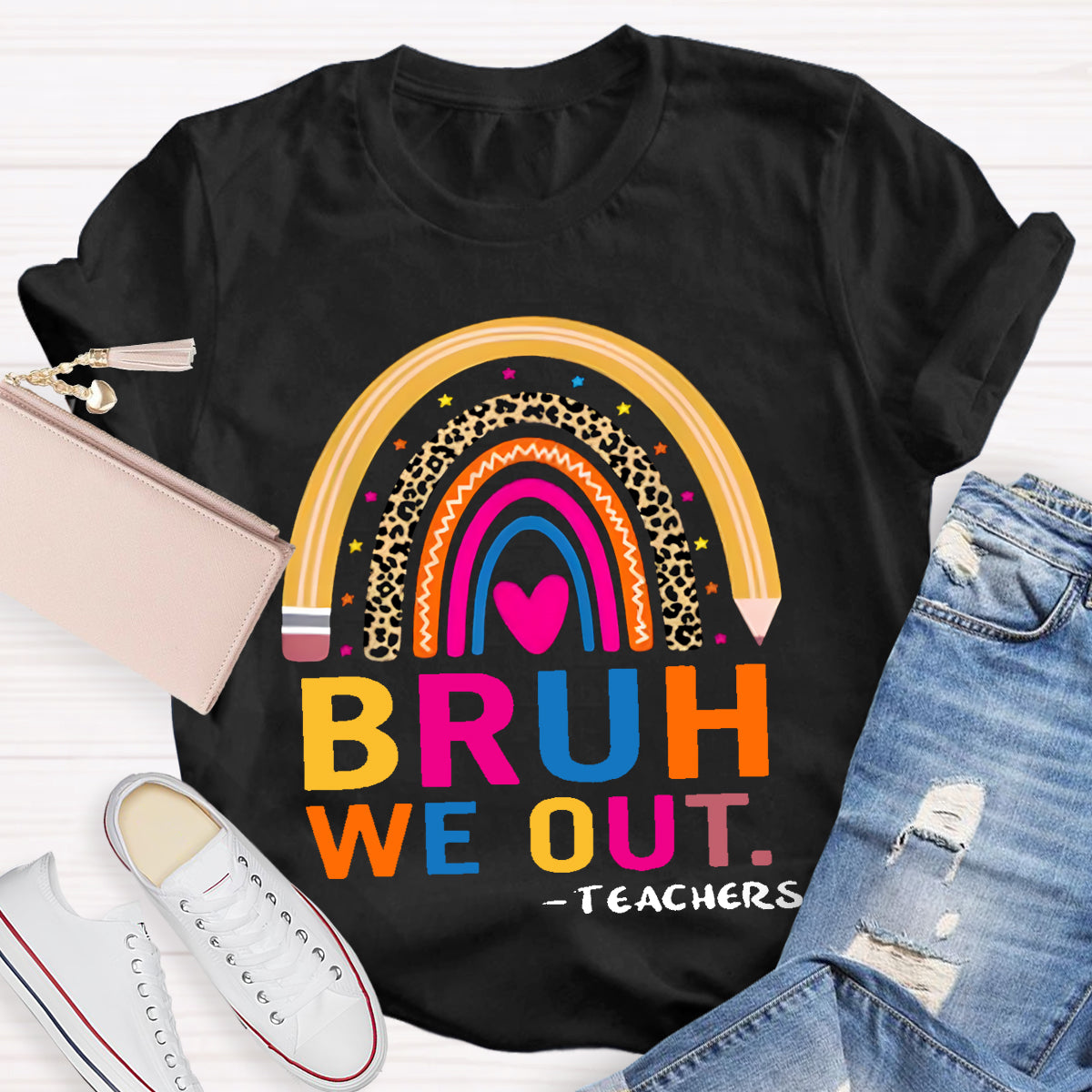 Bruh We Out Teachers Teacher T-Shirt