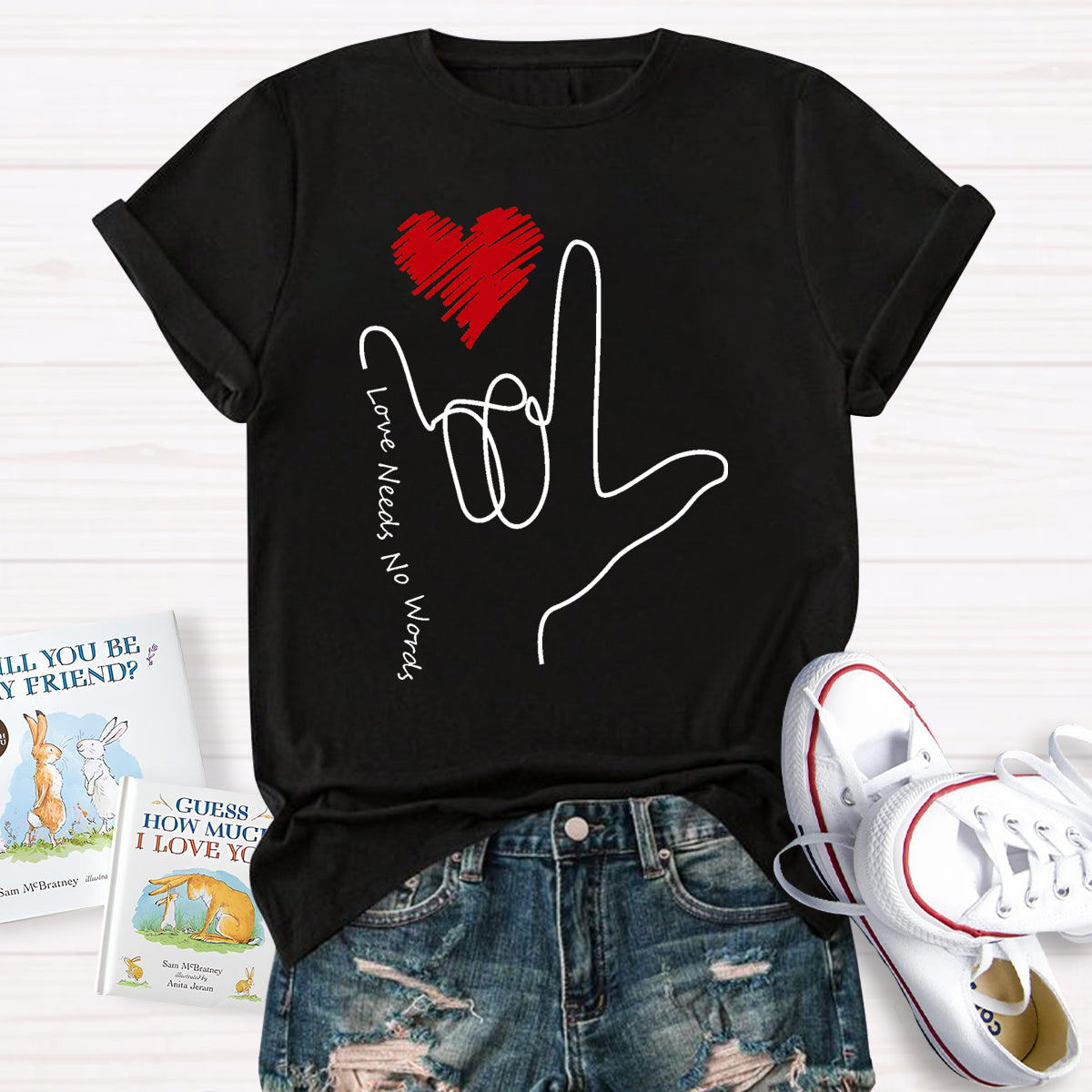 Love Need No Words Sign Language Love T-Shirt