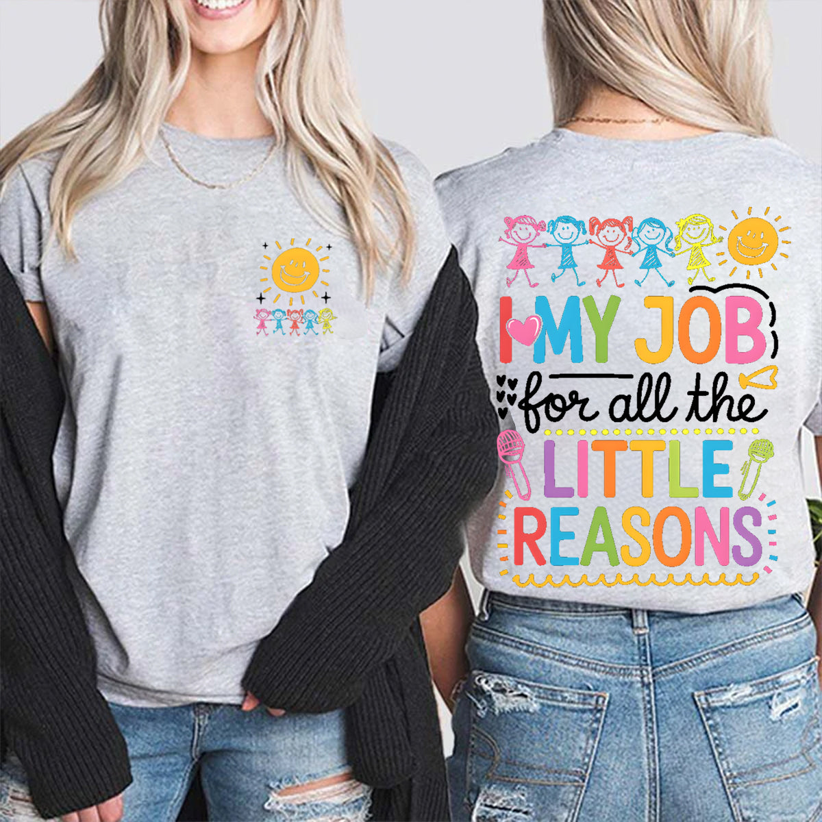 I Love My Job For All The Litter Reasons Double Printed T-shirt