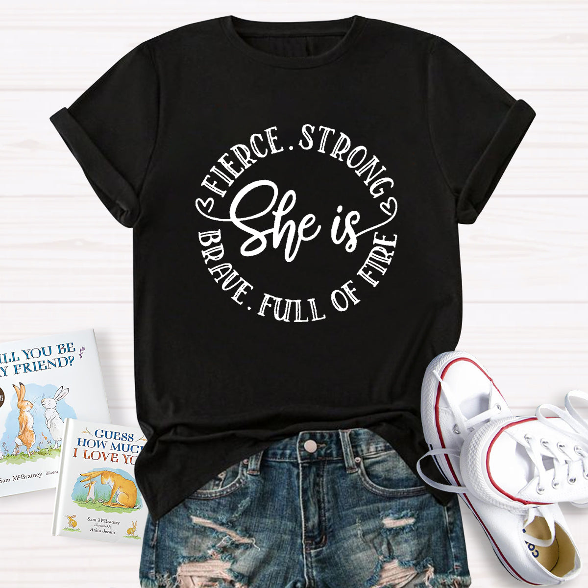 She Is Brave Full Of Fire Fierce Strong T-Shirt