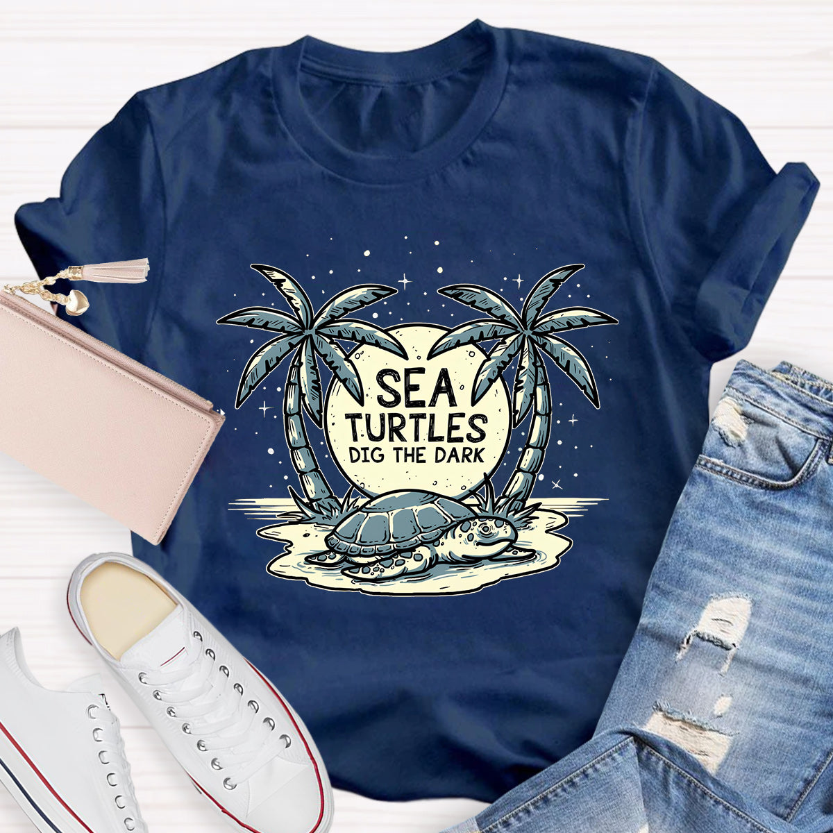 Sea Turtles Dig The Dark Reduce Light Pollution T-Shirt