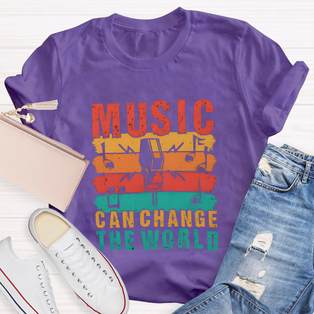Music Can Change The World Teacher T-Shirt