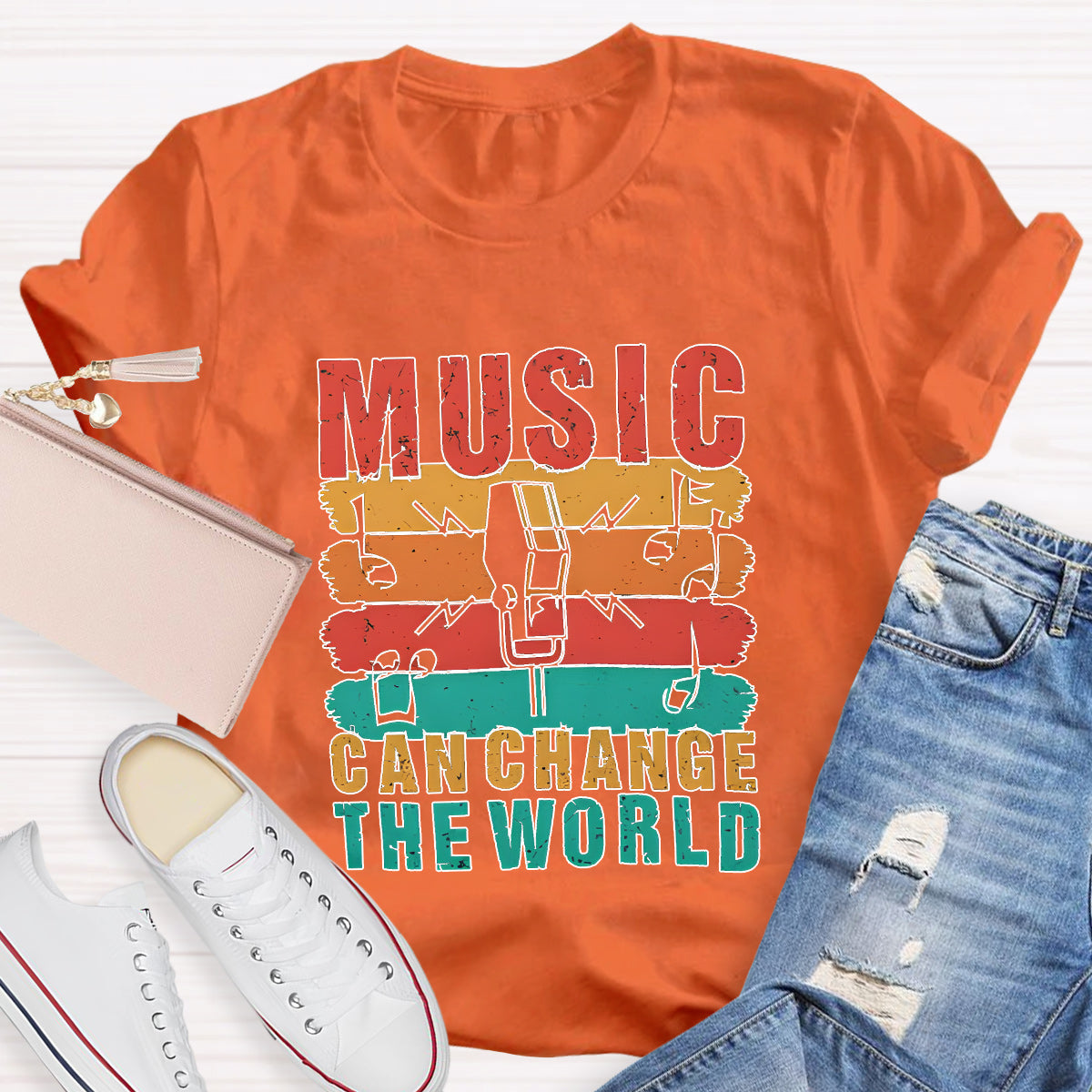 Music Can Change The World Teacher T-Shirt