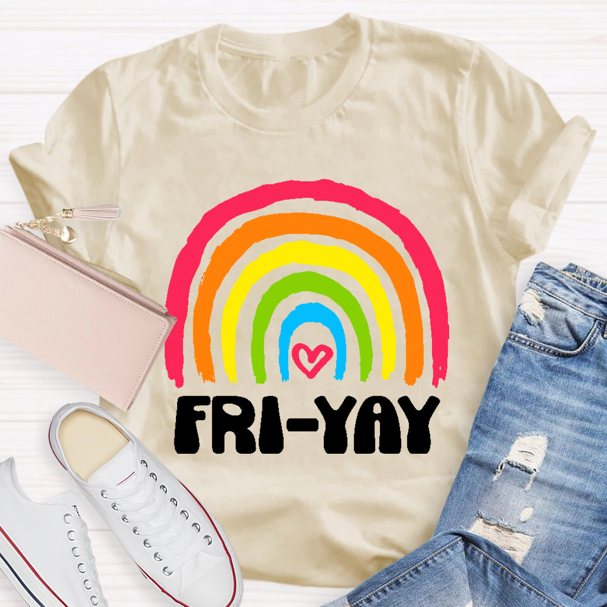 Friyay Rainbow Teacher T-Shirt