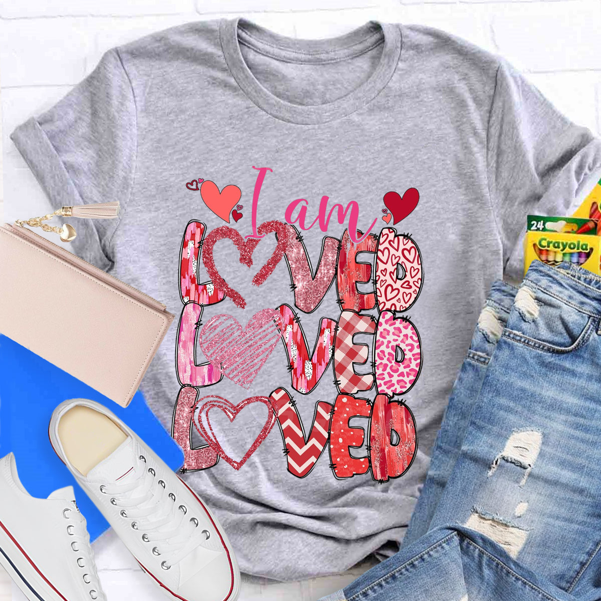 I am Loved Pink Heart T-Shirt
