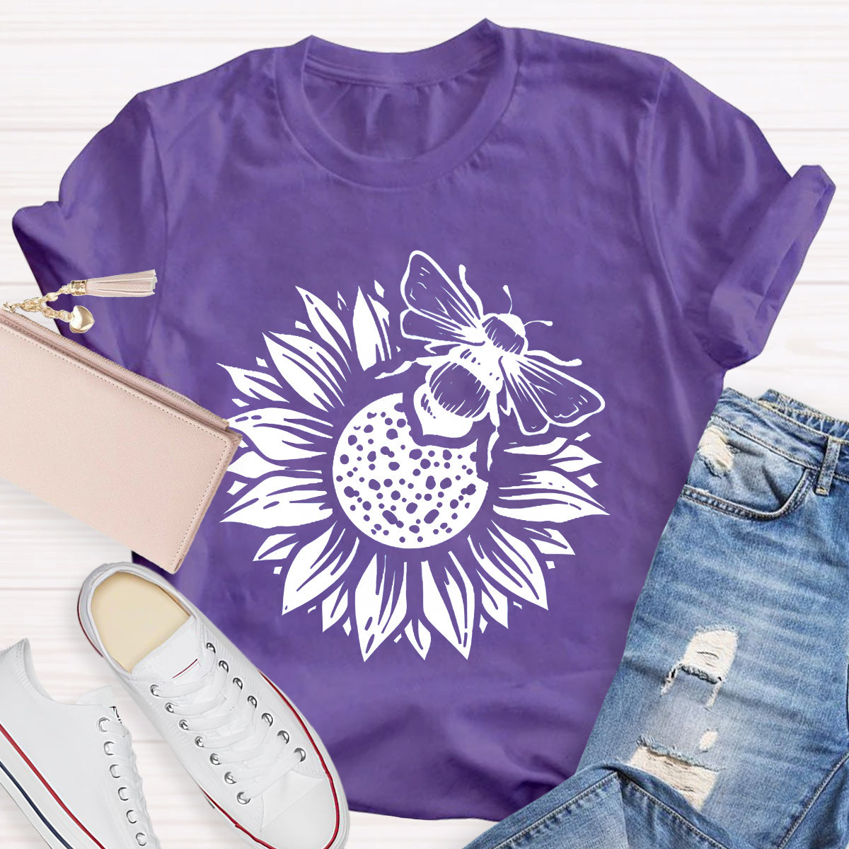 Bee Kind Sunflower Teacher T-Shirt