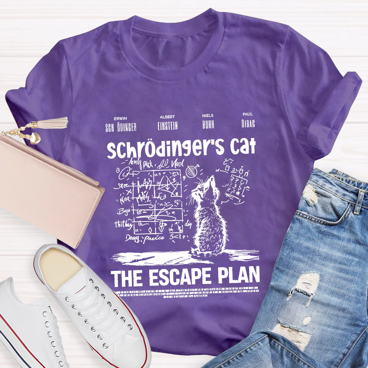 Schrödinger's Cat Escape Plan Math Teacher T-Shirt