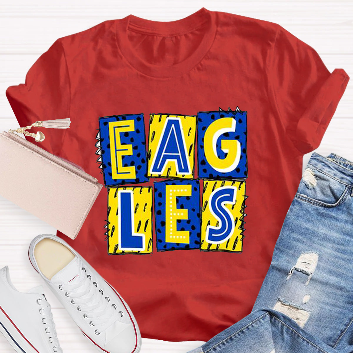 Personalized School Mascot Eagles Teacher T-Shirt