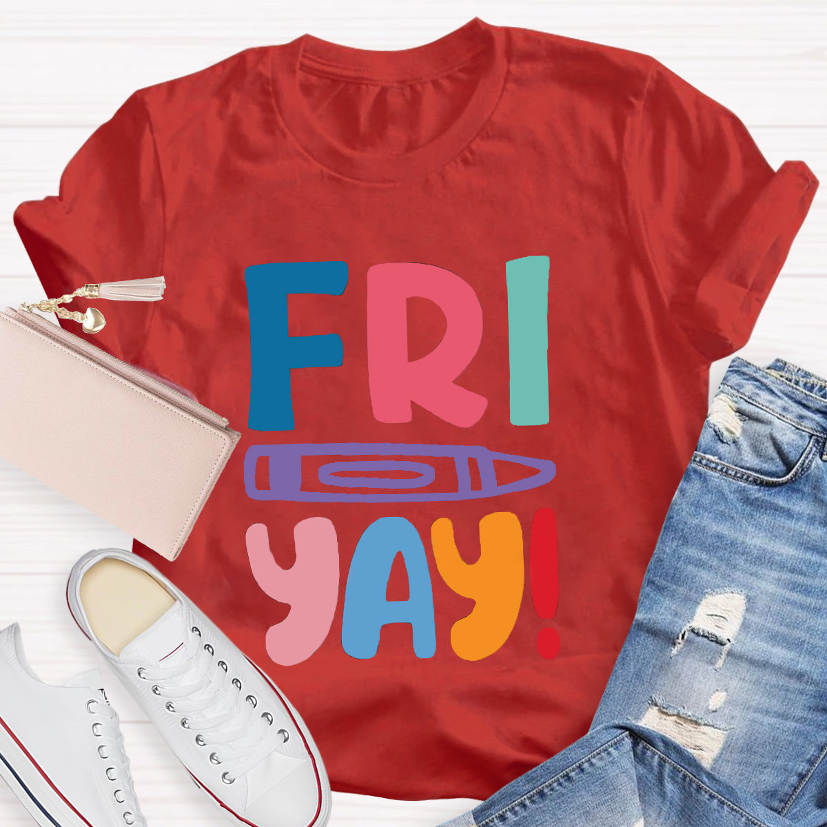Fri Yay Pencil Teacher T-Shirt