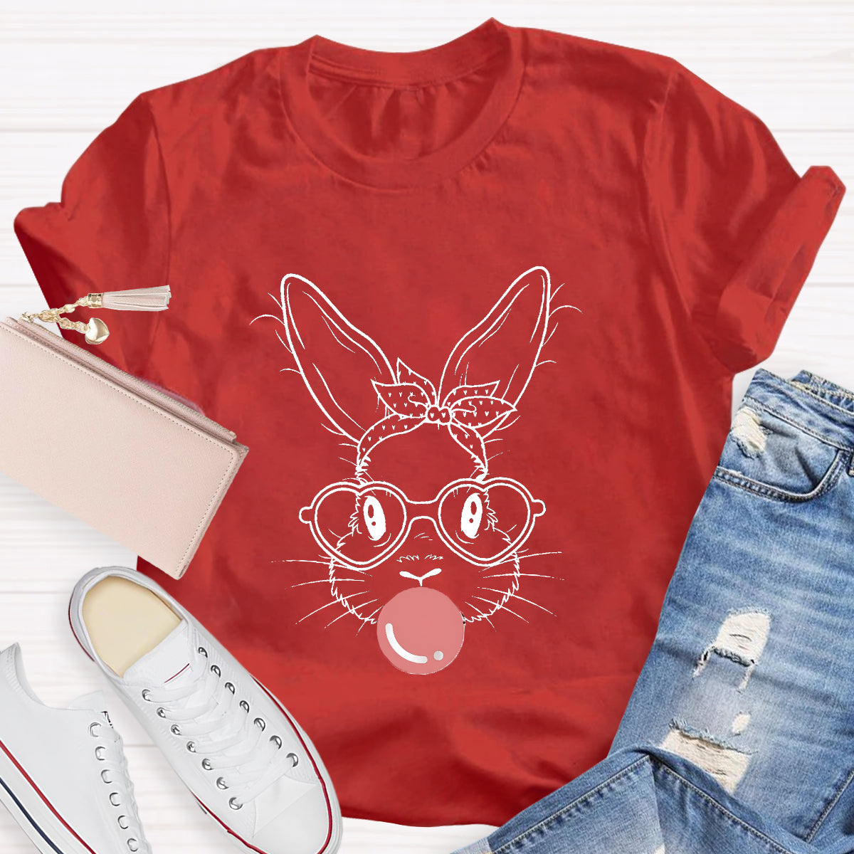 Bunny With Leopard Bandana T-Shirt