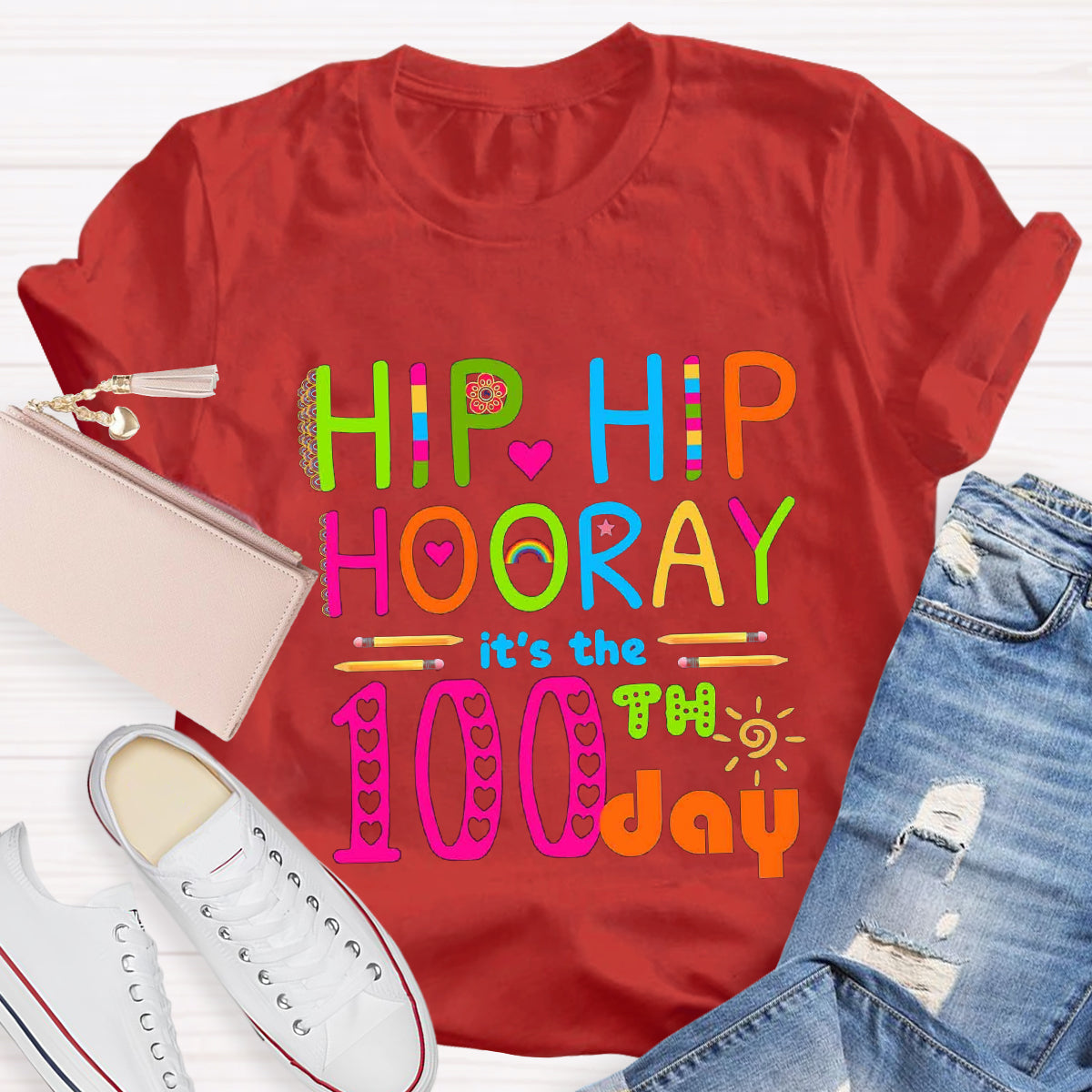 Hip Hip Hooray It's The 100th Day T-Shirt