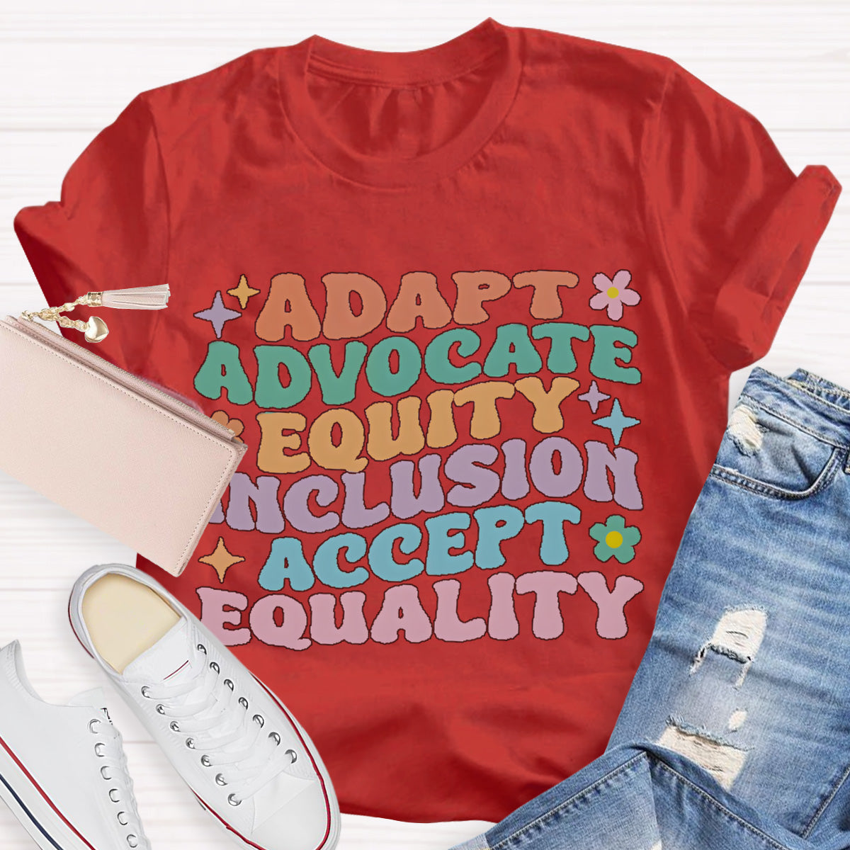 Adapt Advocate Equity Accept Teacher T-Shirt