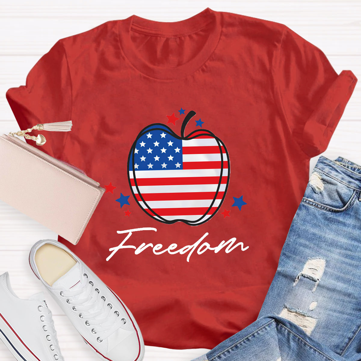 Freedom Apple Teacher T-Shirt