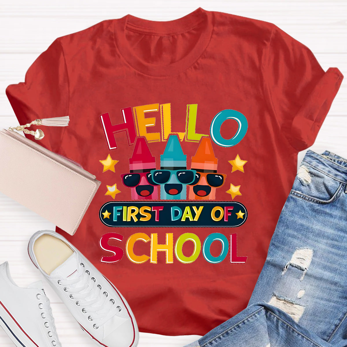 Hello First Day Of School Teacher T-Shirt
