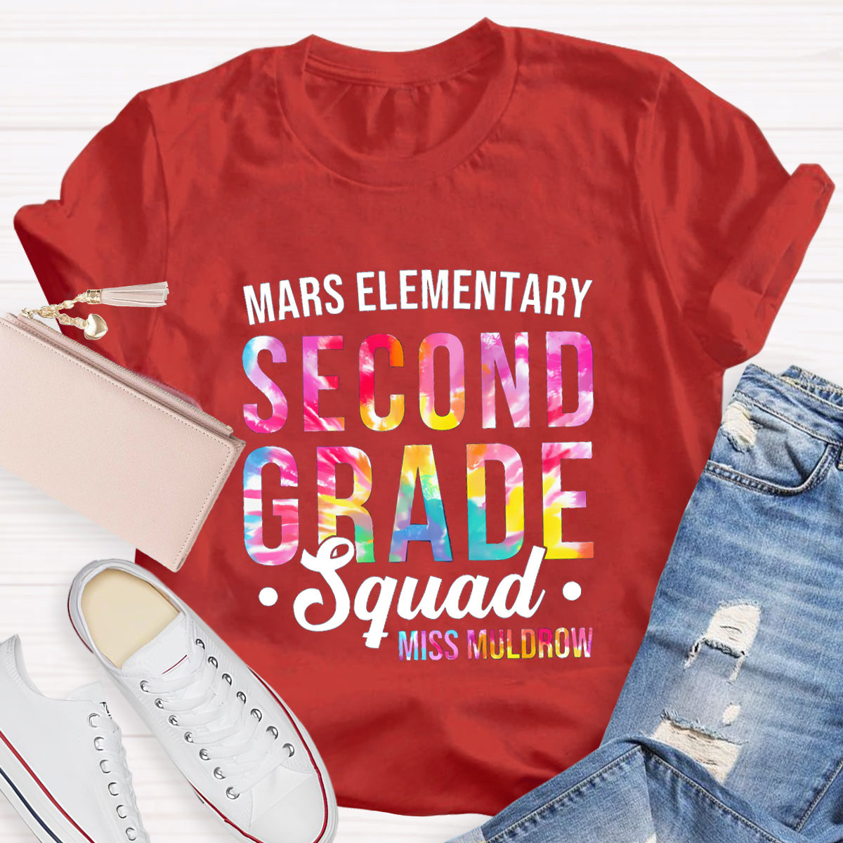 Personalized School Name And Grade Squad Teacher's Name T-Shirt