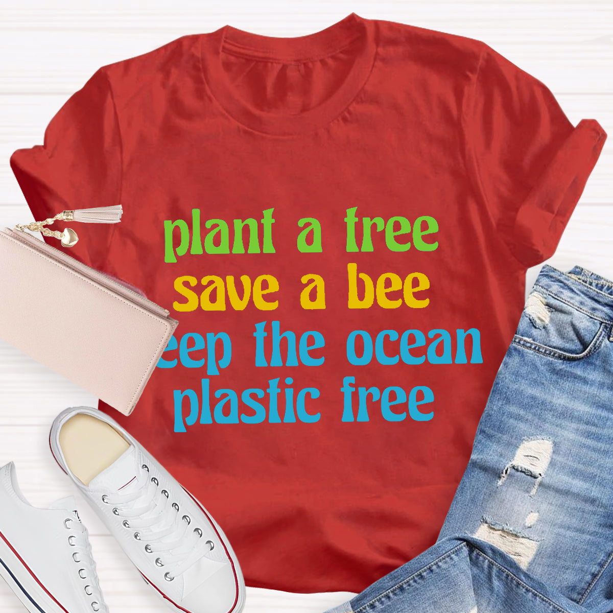 Plant A Tree Save A Bee Keep The Ocean Plastic Free T-Shirt