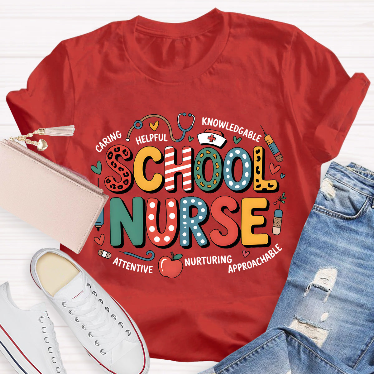 School Nurse Caring Helpful T-Shirt