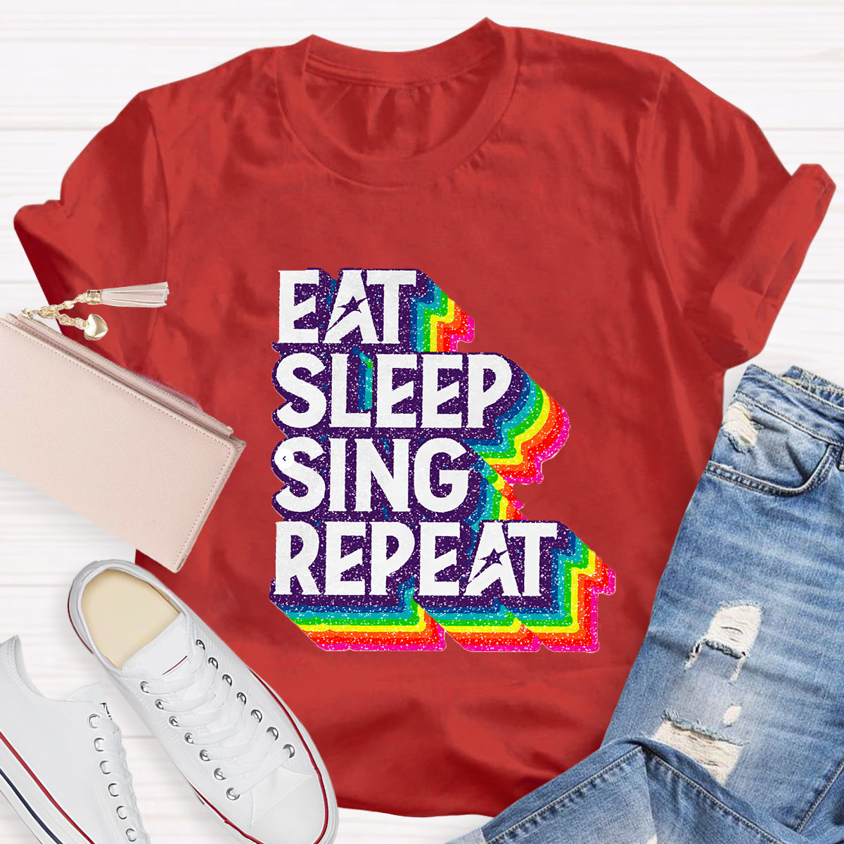 Eat Sleep Sing Repeat Teacher T-Shirt