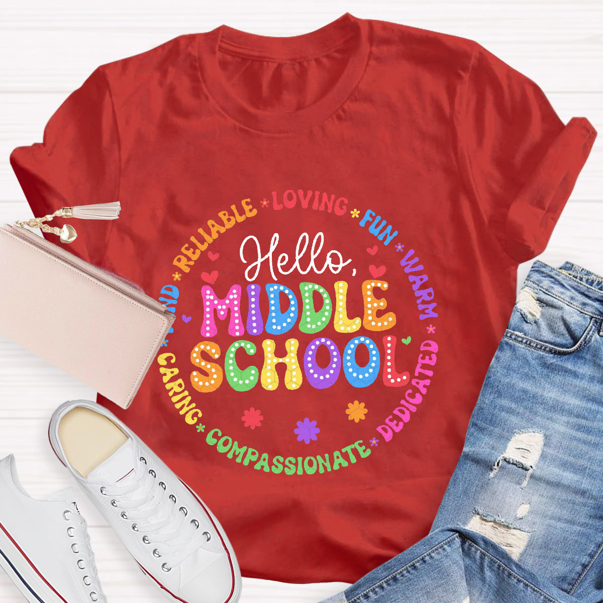 Hello  Middle School Loving Teacher T-Shirt