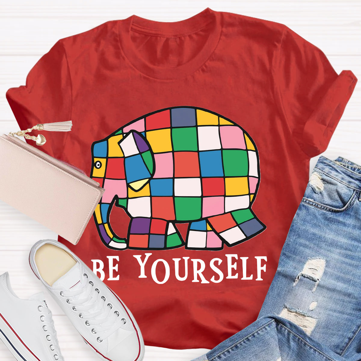 Be Yourself World Book Day Rainbow Elephant T-Shirt