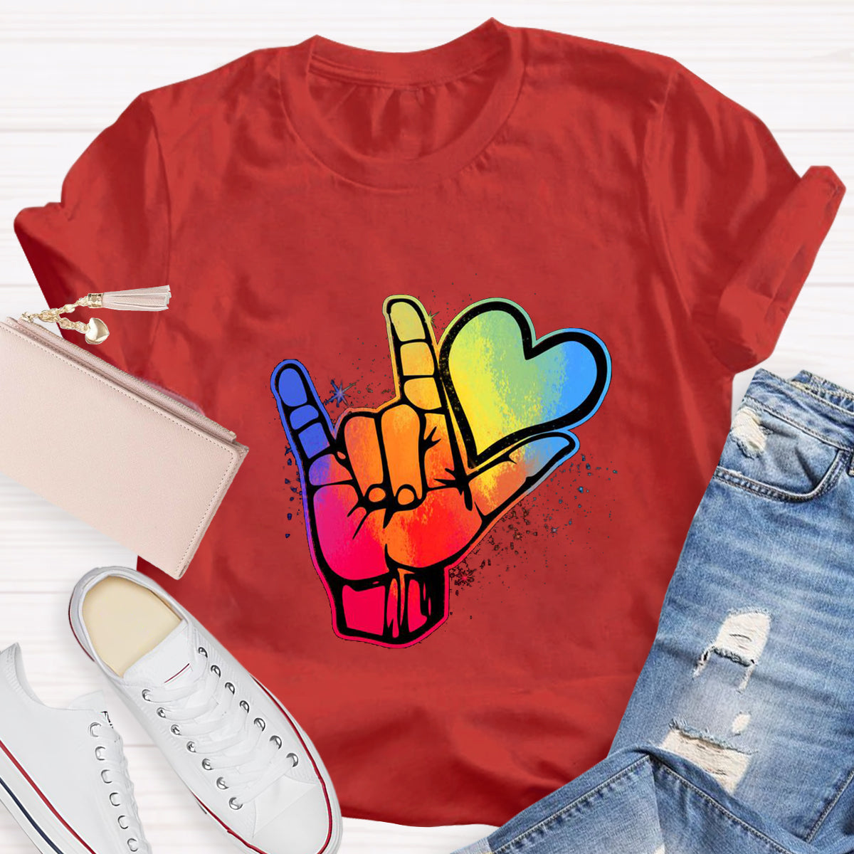 Love Sign Hand Teacher T-Shirt