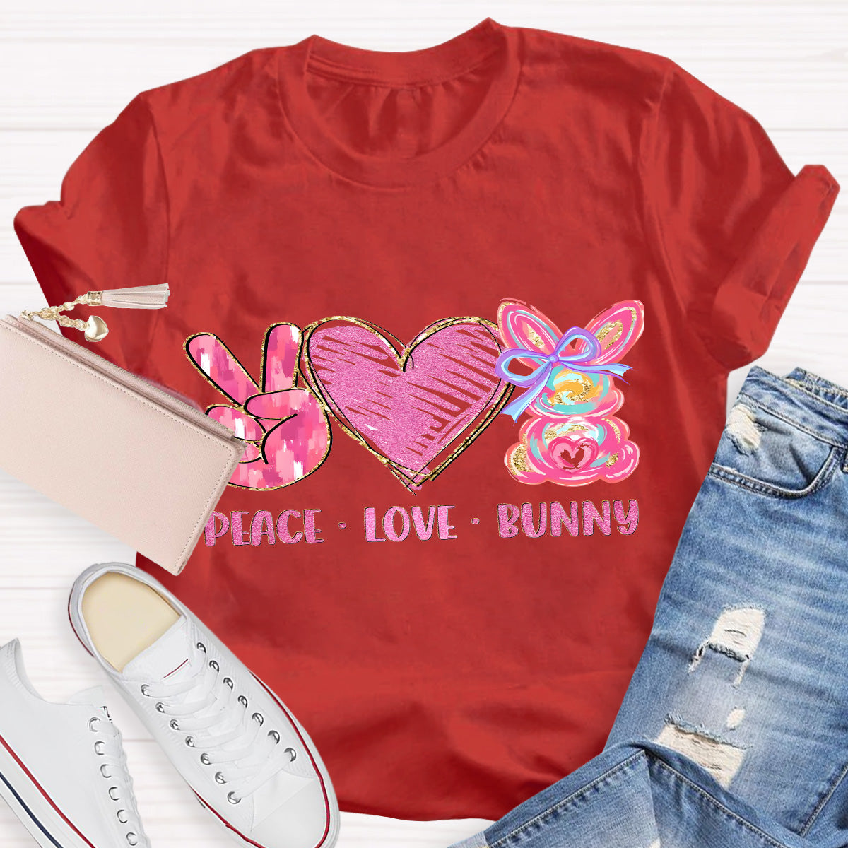 Peace And Love Teacher T-Shirt