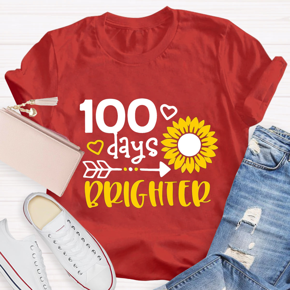 100 Days Brighter Sunflower T-Shirt