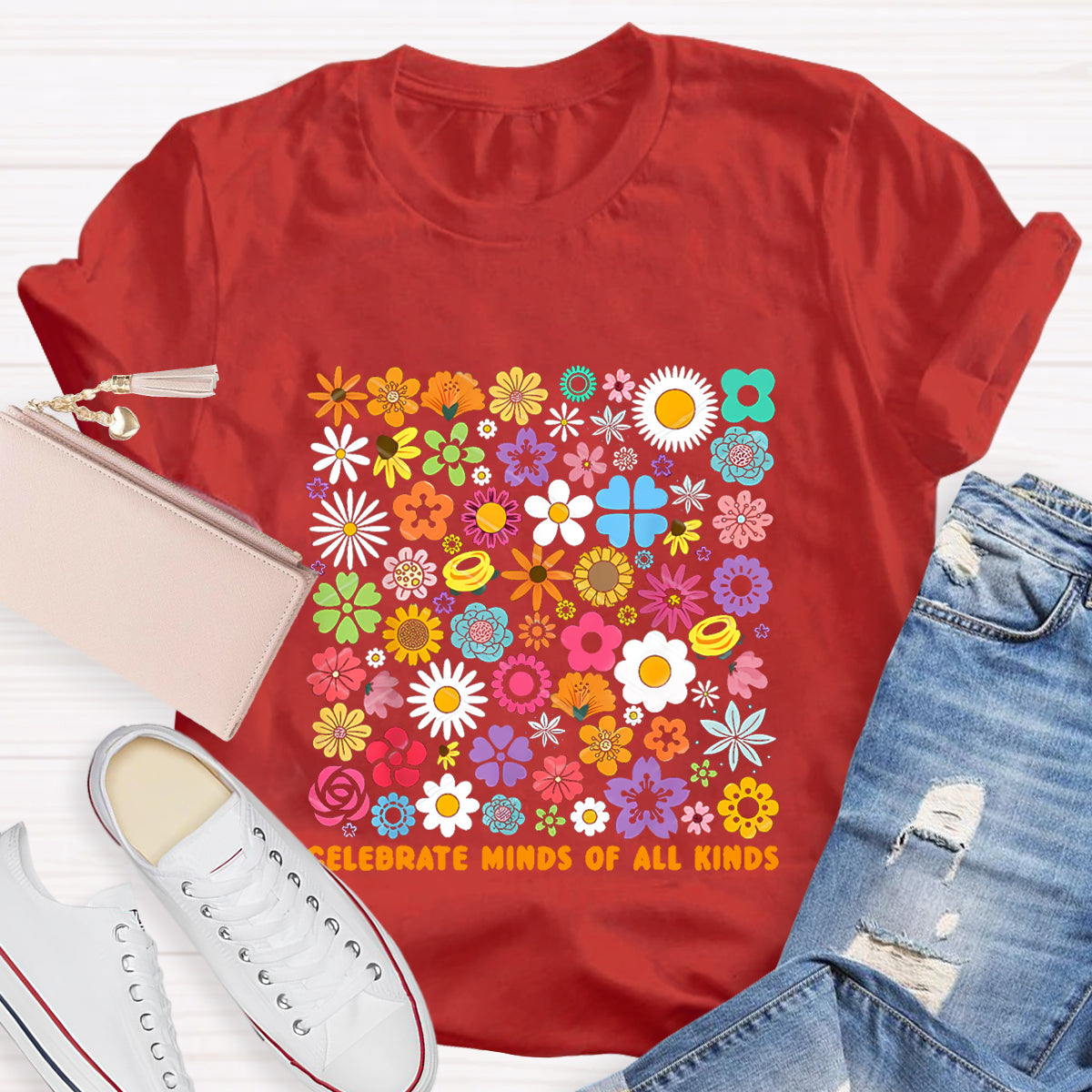 Colorful Flower Celebrate Minds of All Kinds T-Shirt