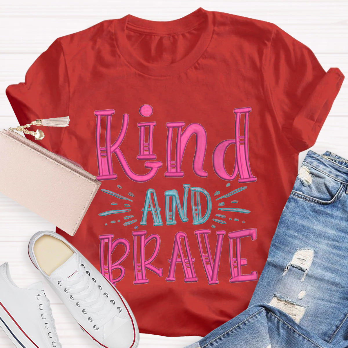 Kind And Brave Teacher T-Shirt
