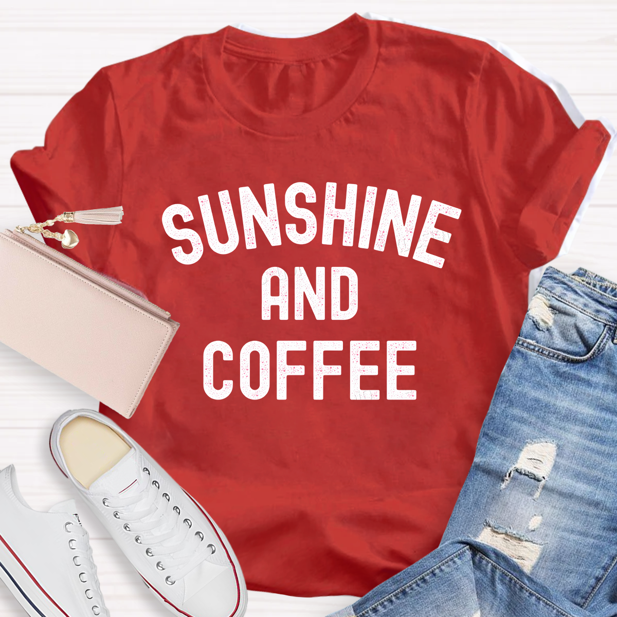 Sunshine And Coffee Teacher T-Shirt