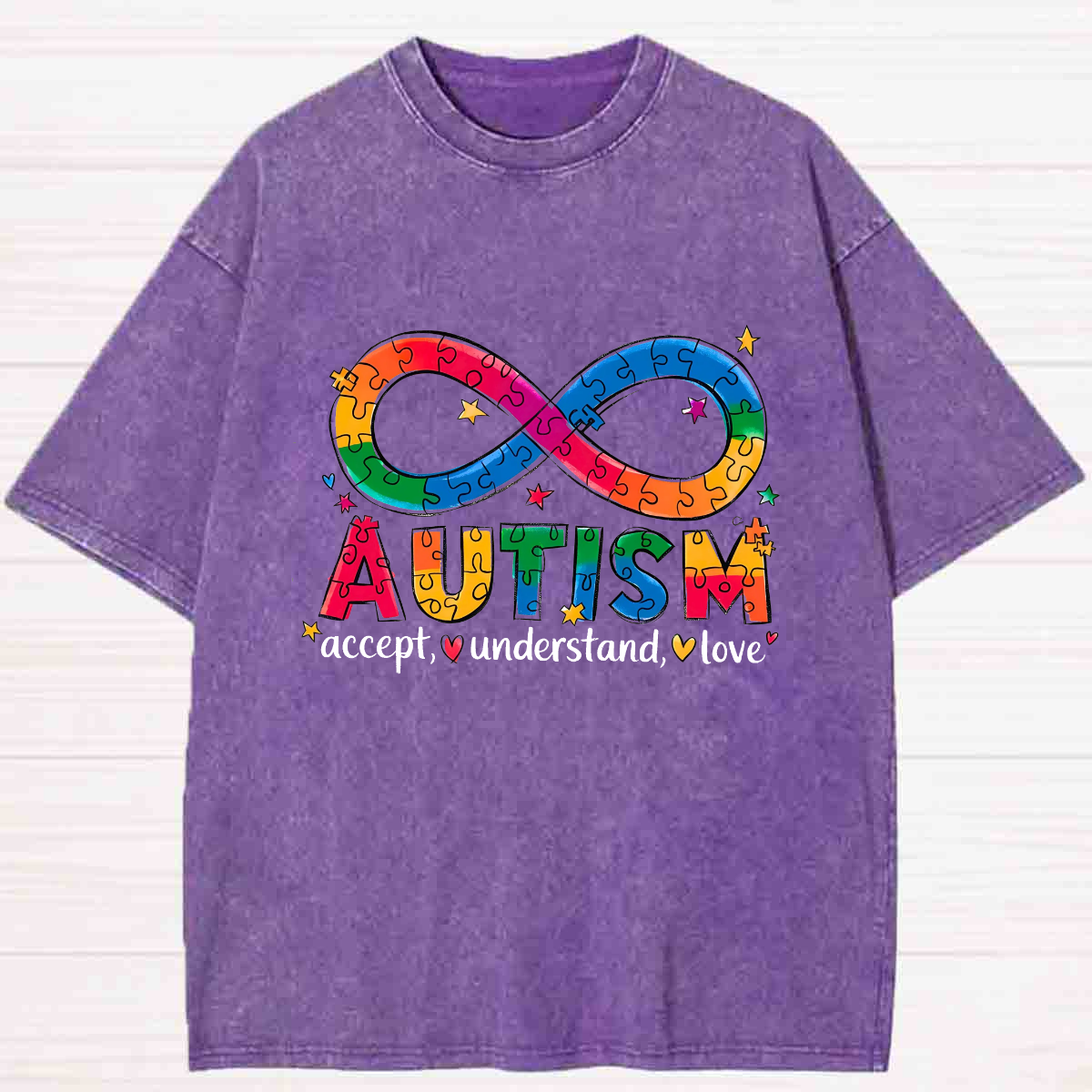 Autism Accept Washed T-shirt