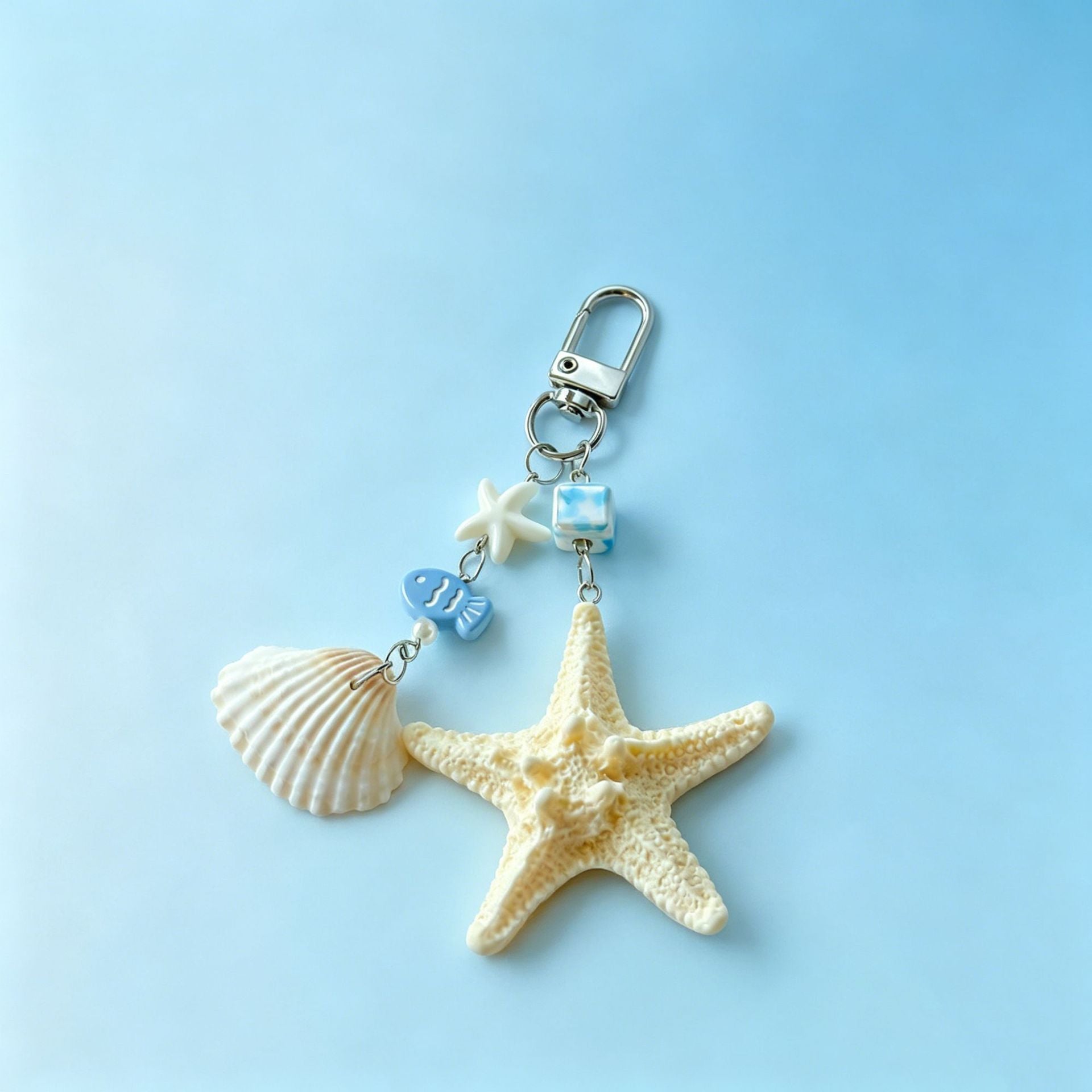 Natural Seashell Decorative Keychain & Versatile Starfish Phone Charm