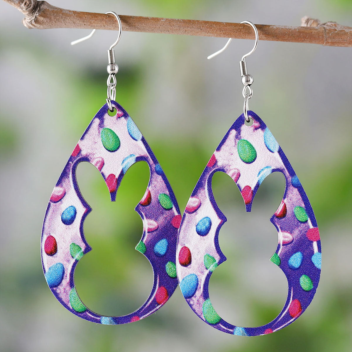 Easter Egg Basket Dwarf Colorful Rabbit Carrot Earrings