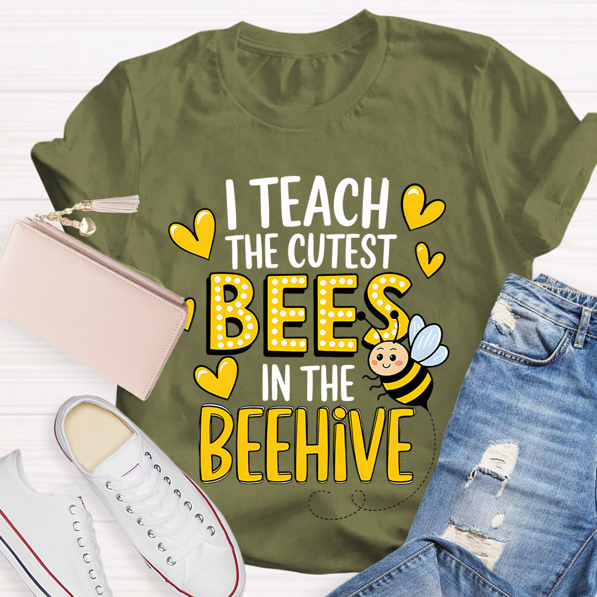I Teach The Cutest Bees Teacher T-Shirt