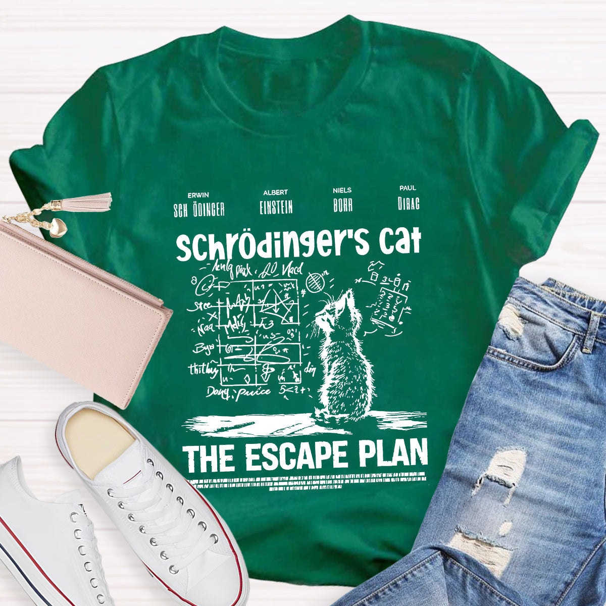 Schrödinger's Cat Escape Plan Math Teacher T-Shirt
